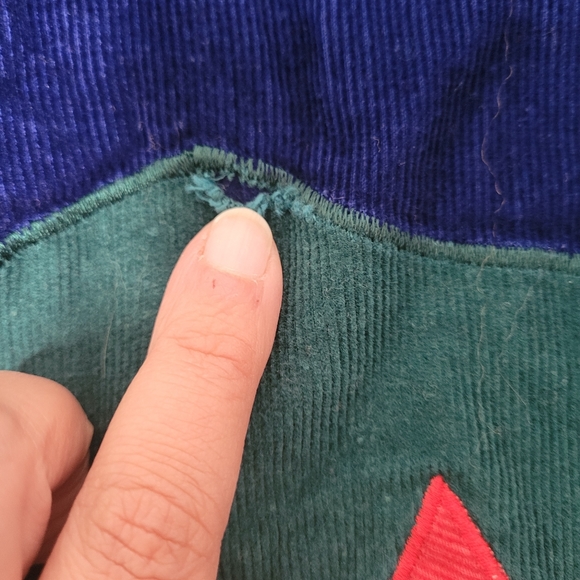 Vintage blue corduroy skirt with house and tree - Picture 9 of 10